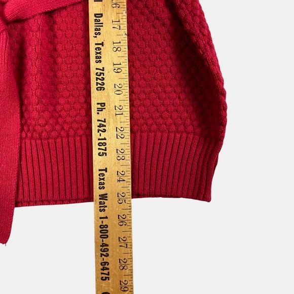 Cato Girls Red Turtleneck Knit Sweater Dress Short Sleeve Tie Waist Womens Large - Picture 5 of 6